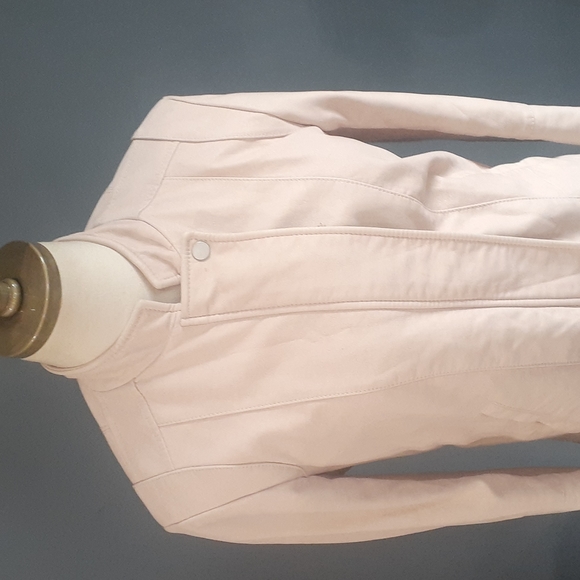 Free people women's vegan leather light pink bomber jacket size 6 - Picture 2 of 16